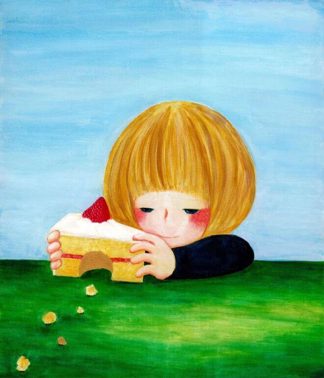 enfant curiosité avec un gâteau