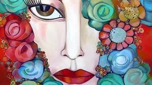 Visage-de-femme-entre-des-fleurs