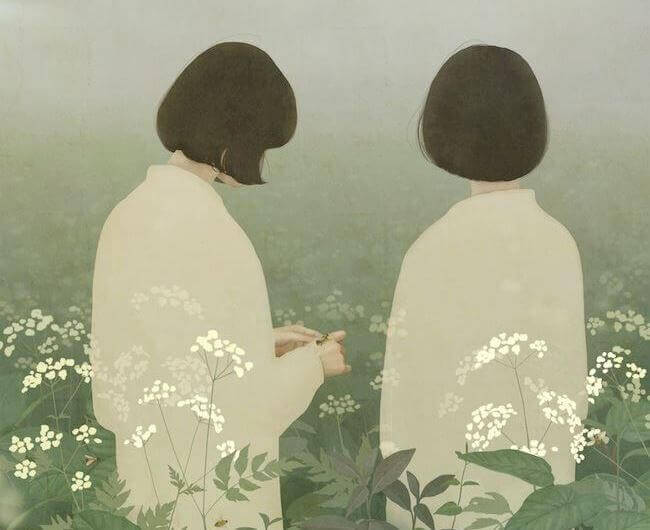 amigas-en-campo-de-bambú