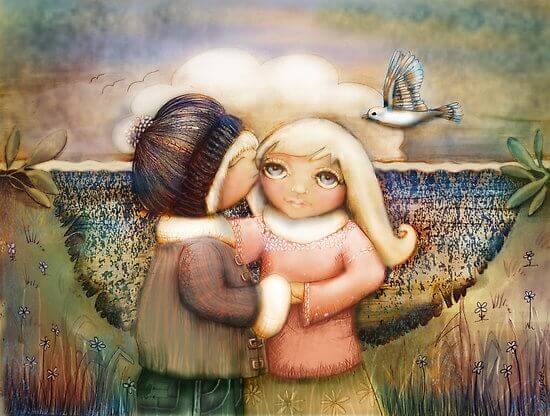 enfant-faisant-un-bisou-a-son-amie