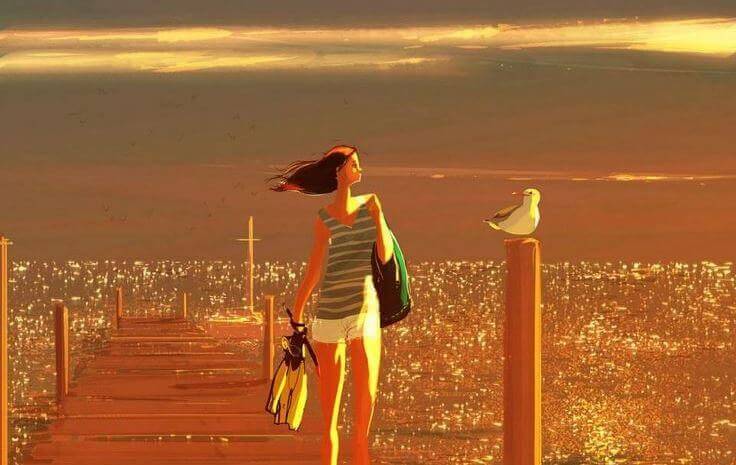 femme-se-promenant-sur-le-pont