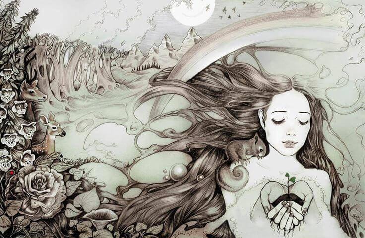 fille-avec-une-plante-avec-les-mains