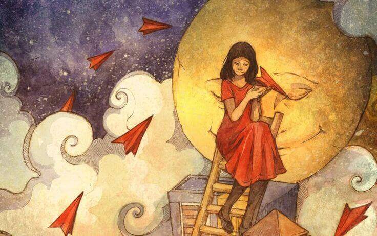 mujer-de-rojo-subida-a-una-escalera