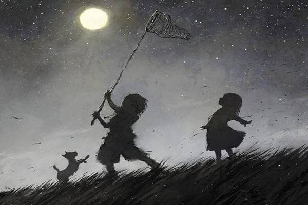 niños-con-cazamariposas-atrapando-la-luna
