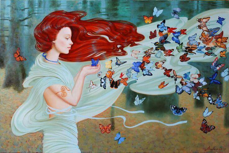 Mujer-con-muchas-mariposas