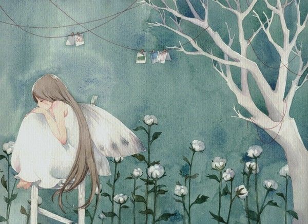 Niña-triste-en-el-bosque