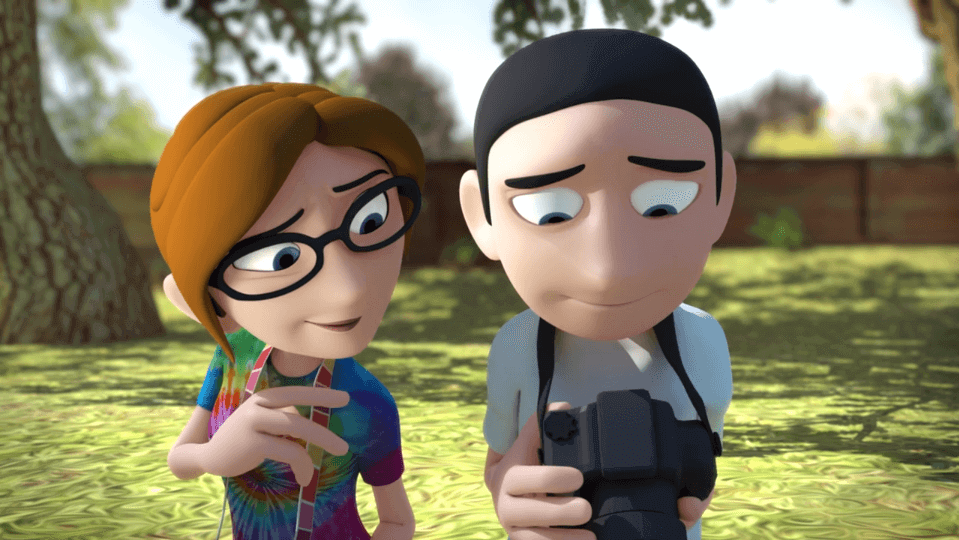 Pareja-viendo-una-foto