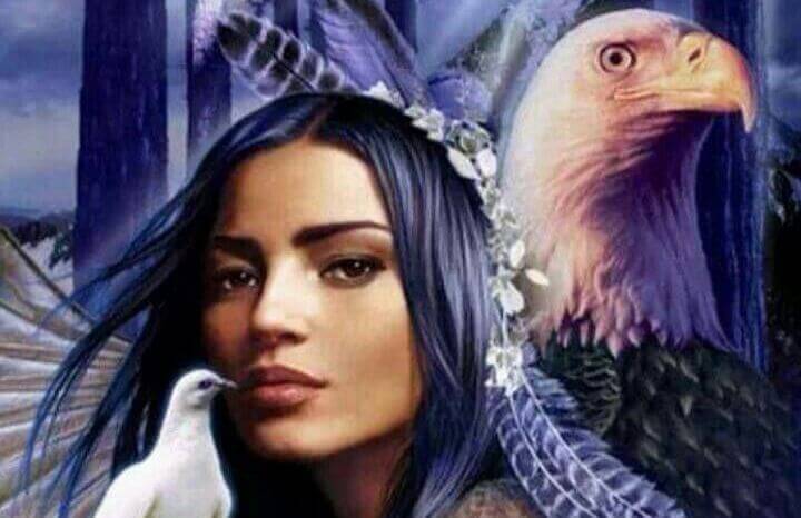 mujer-nativa-americana-con-aguila