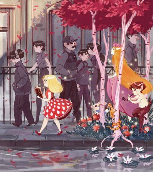 niña-paseando-con-libro-en-la-mano