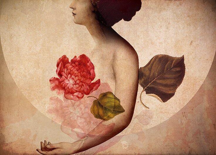 Mujer-con-una-flor-en-el-corazón