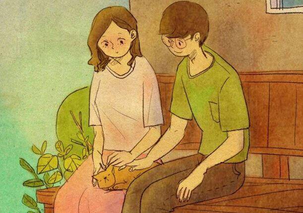 Couple-caressant-son-chat