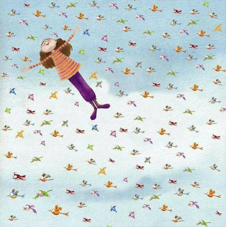 Mujer-feliz-volando-con-pajaros