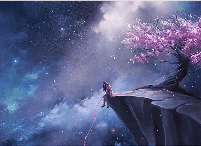 femme dans la nuit