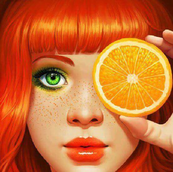 Femme-orange-ame-soeur