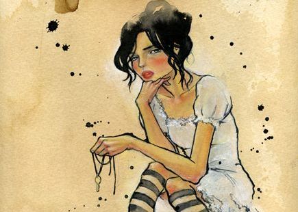 femme aux cheveux noirs