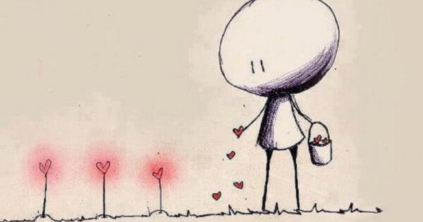 homme arrosant d'amour
