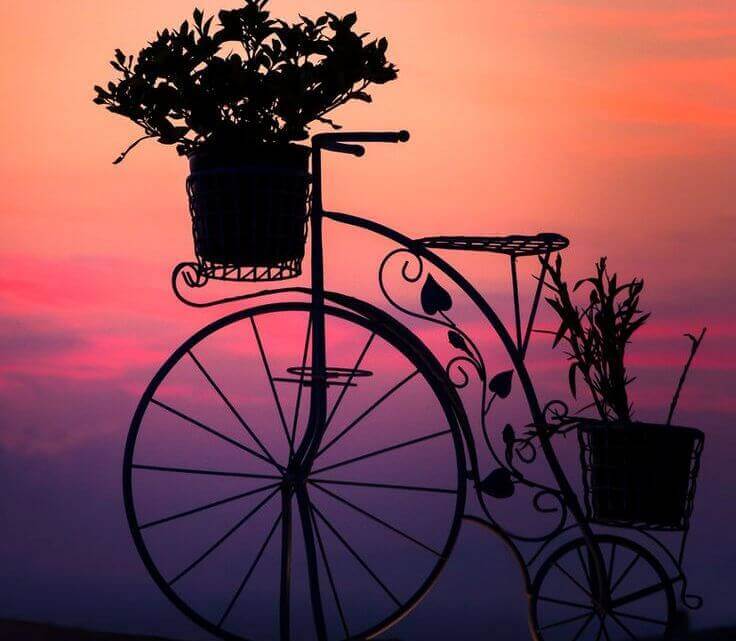 velo coucher de soleil