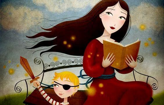 Femme-lisant-une-histoire-a-un-enfant