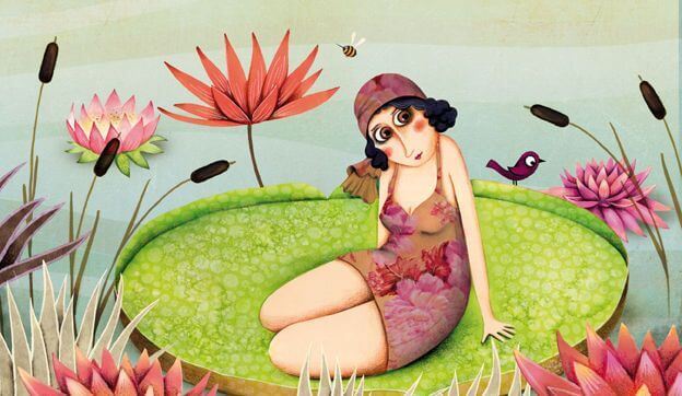 Femme-sur-un-nenuphar