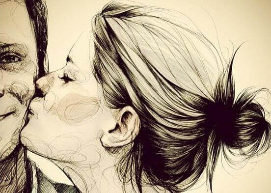 Femme-embrassant-un-homme