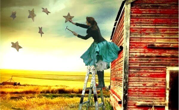 Femme-peignant-des-etoiles