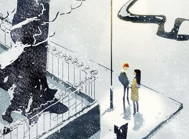 Pareja-agarrada-de-las-manos-junto-a-una-farola