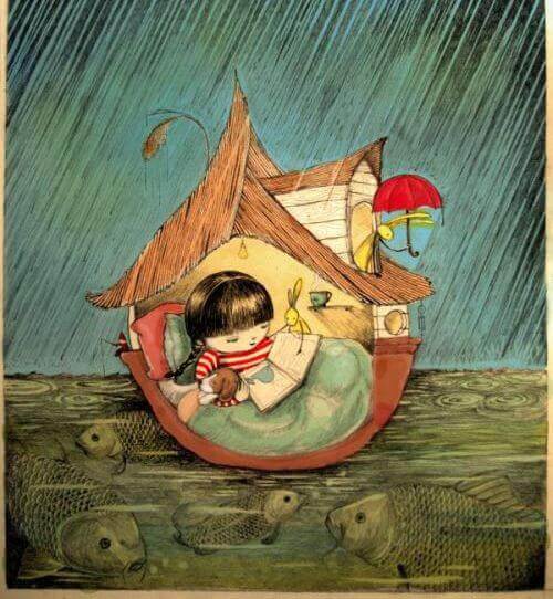 fille-lisant-sous-la-pluie