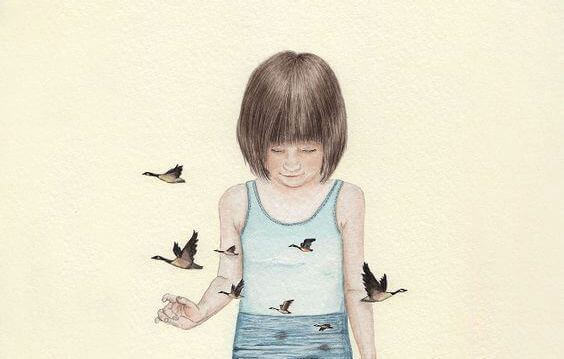 niña-rodeada-de-pájaros