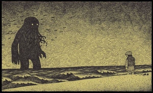 hombre-enfrente-de-un-monstruo