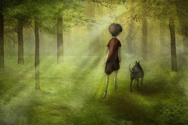 niño-paseando-por-un-bosque-con-su-perro-2