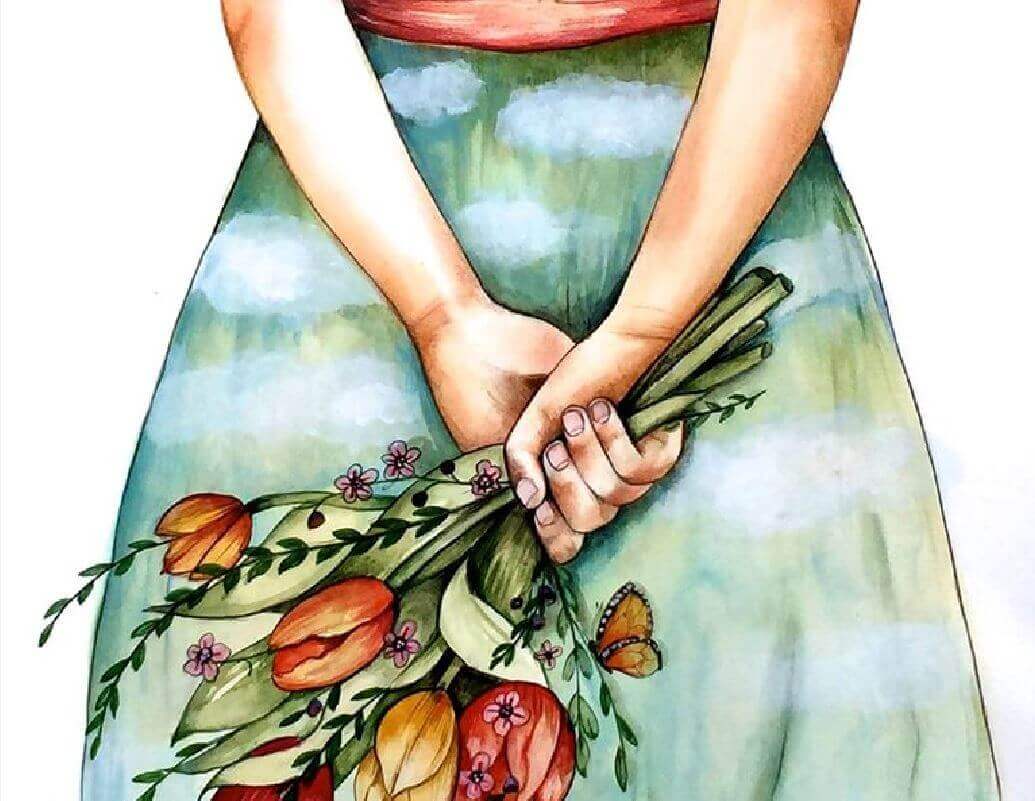 femme-bouquet-de-fleurs
