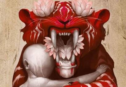 tigre-rouge-et-personne