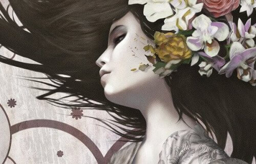 mujer-flores