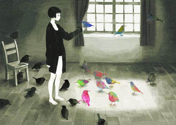 chica-con-pajaros