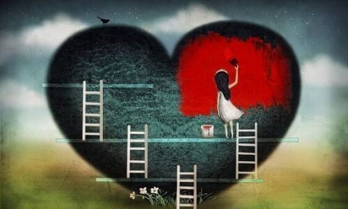 chica-pintando-corazon-roto