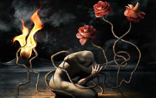 hombre-enredado-en-raices-en-fuego