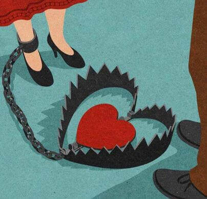 co-dépendance émotionnelle d'un coeur