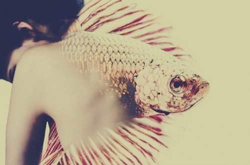 femme dos poisson