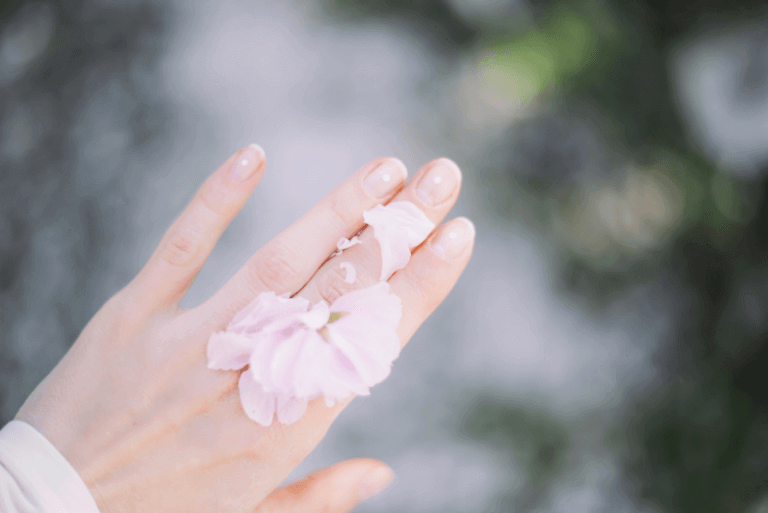 fleur sur une main