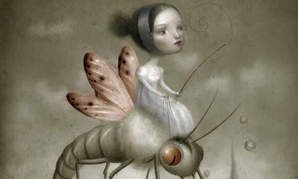 enfant montée sur insecte