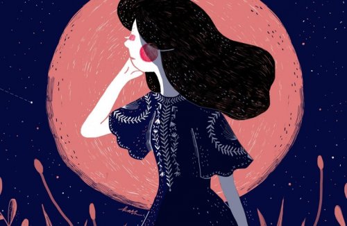 femme avec une robe bleue