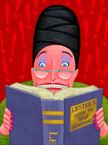 femme hypocondriaque qui veut se diagnostiquer