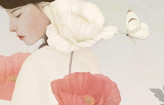femme et fleurs