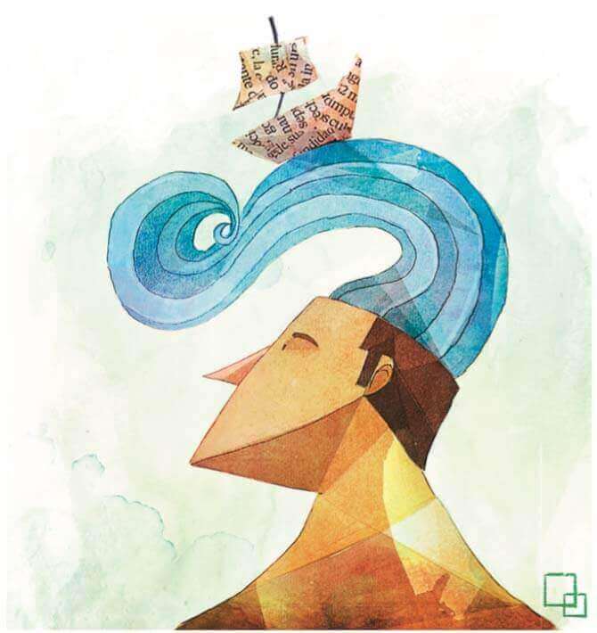 homme se rappelant de la mer