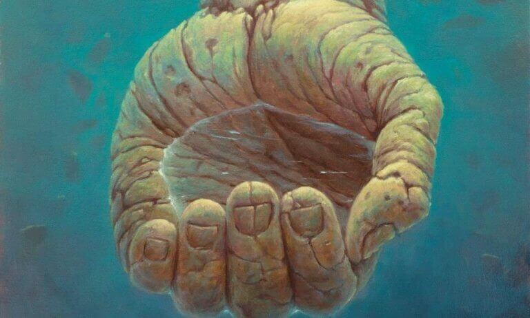 eau dans le creux d'une main