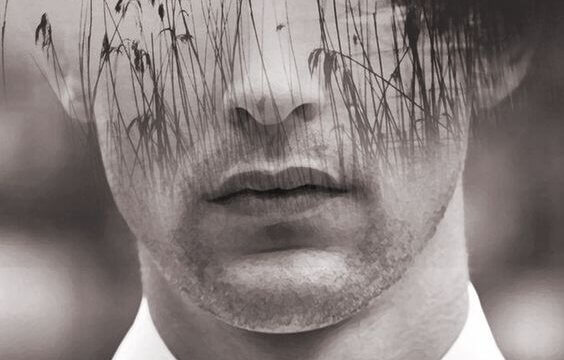 visage masculin et nature