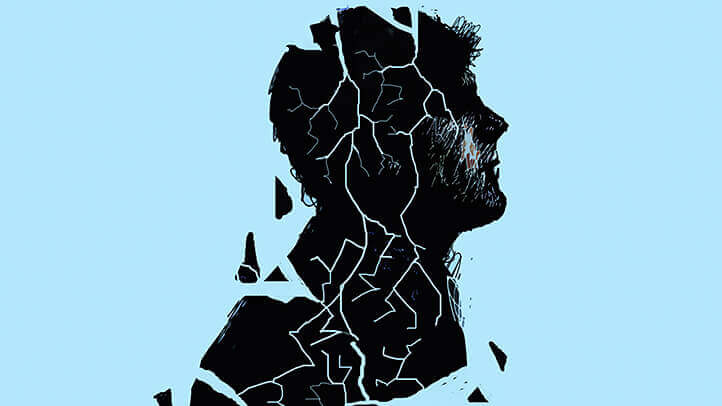 homme fragmenté par la dépression