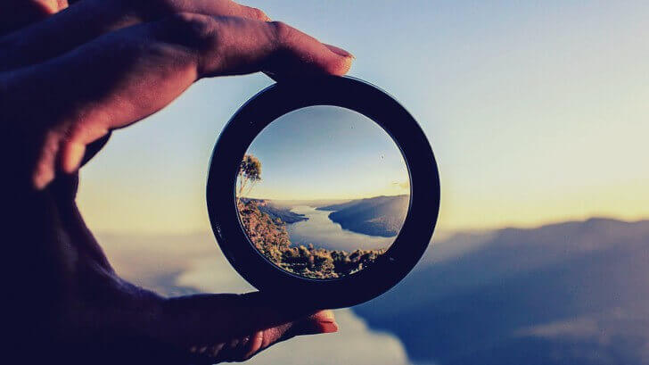 paysage dans une loupe
