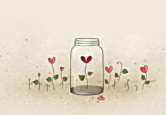 fleurs en forme de coeur