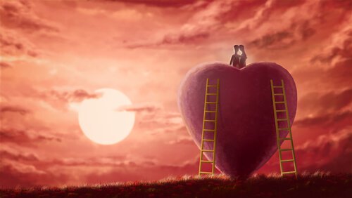 couple sur un coeur
